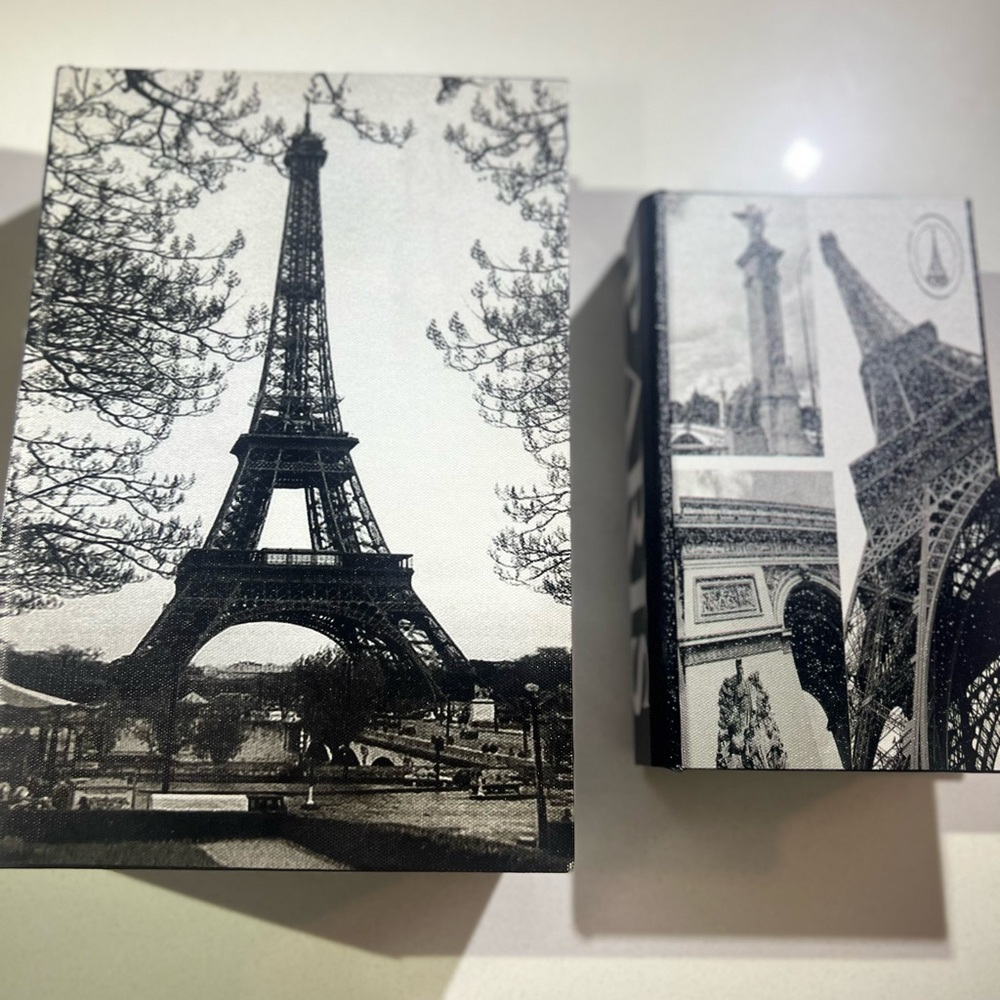 Faux Book Stash Set Eiffel Tower Themed